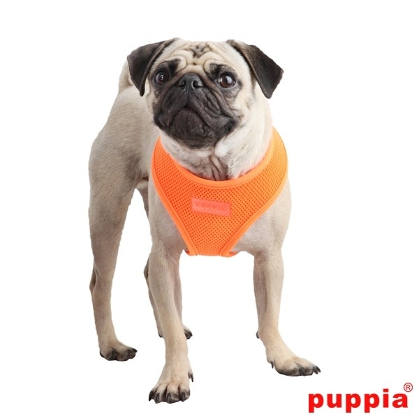 Marco Polo Wrok Pebish Puppia Soft Harness / Honden tuigje Model A Neon Orange - Feniksware